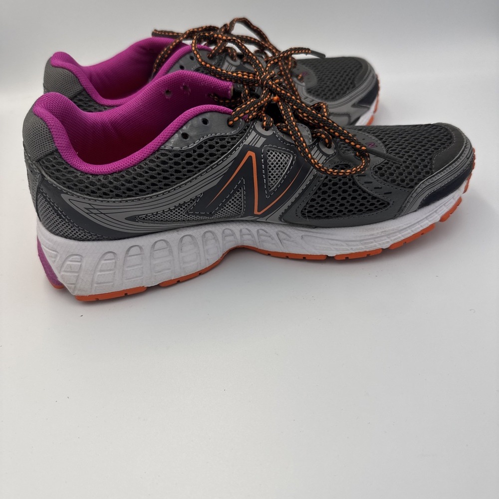 New Balance Womens Shoes sz 8.5 W680GR2 Women's Gray Pink orange Lace Up - Picture 5 of 5